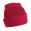 Classic Red - Front - Beechfield Unisex Adult Patch Beanie