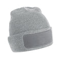 Heather Grey - Front - Beechfield Unisex Adult Patch Beanie