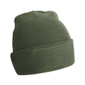 Olive Green - Back - Beechfield Unisex Adult Patch Beanie