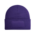 Purple - Front - Beechfield Unisex Adult Patch Beanie