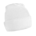 White - Front - Beechfield Unisex Adult Patch Beanie