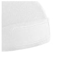 White - Back - Beechfield Unisex Adult Patch Beanie