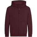 Burgundy - Back - AWDis Cool Childrens-Kids Zoodie Full Zip Hoodie