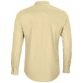 Beige - Back - NEOBLU Mens Poplin Bart Mao Collar Long-Sleeved Formal Shirt