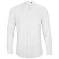 Optic White - Front - NEOBLU Mens Poplin Bart Mao Collar Long-Sleeved Formal Shirt