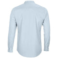 Soft Blue - Back - NEOBLU Mens Poplin Bart Mao Collar Long-Sleeved Formal Shirt