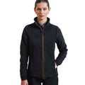 Black-Black - Side - Premier Womens-Ladies Artisan Contrast Trim Fleece Jacket