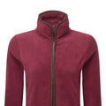 Burgundy-Brown - Back - Premier Womens-Ladies Artisan Contrast Trim Fleece Jacket