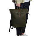 Olive - Side - Quadra Heritage Leather Trim Backpack