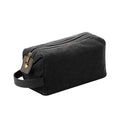 Black - Front - Quadra Heritage Leather Trim Toiletry Bag