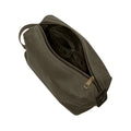 Olive Green - Back - Quadra Heritage Leather Trim Toiletry Bag