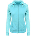 Ocean-Ocean Blue - Front - AWDis Cool Womens-Ladies Zoodie Contrast Full Zip Hoodie