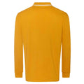 Mustard-White - Back - Awdis Mens Tipped Long-Sleeved Polo Shirt