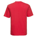 Bright Red - Back - Russell Mens Ringspun Cotton Classic T-Shirt