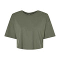 Military Green - Front - Bella + Canvas Womens-Ladies Jersey Cropped Crop T-Shirt