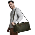 Olive - Back - Quadra Heritage Leather Handled Holdall