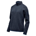 Navy - Side - Stormtech Womens-Ladies Avalante Heather Quarter Zip Fleece Top