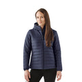 Navy - Side - Stormtech Womens-Ladies Nautilus Quilted Hooded Jacket