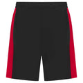 Black-Red - Back - Finden & Hales Childrens-Kids Knitted Sweat Shorts