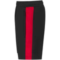 Black-Red - Side - Finden & Hales Childrens-Kids Knitted Sweat Shorts