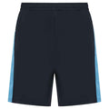 Navy-Sky Blue - Front - Finden & Hales Childrens-Kids Knitted Sweat Shorts