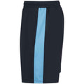 Navy-Sky Blue - Side - Finden & Hales Childrens-Kids Knitted Sweat Shorts