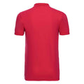 Classic Red - Back - Russell Mens Pique Stretch Polo Shirt