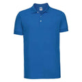 Azure - Front - Russell Mens Pique Stretch Polo Shirt