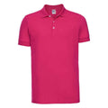 Fuchsia - Front - Russell Mens Pique Stretch Polo Shirt