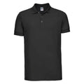 Black - Front - Russell Mens Pique Stretch Polo Shirt