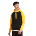 Jet Black-Gold - Front - Awdis Mens Baseball Hoodie