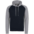 Oxford Navy-Heather Grey - Front - Awdis Mens Baseball Hoodie