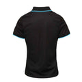 Black-Turquoise - Back - Premier Womens-Ladies Coolchecker Contrast Pique Polo Shirt