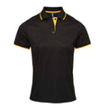 Black-Sunflower - Front - Premier Womens-Ladies Coolchecker Contrast Pique Polo Shirt