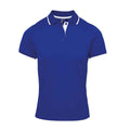 Royal Blue-White - Front - Premier Womens-Ladies Coolchecker Contrast Pique Polo Shirt