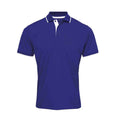 Royal Blue-White - Front - Premier Mens Coolchecker Contrast Pique Polo Shirt