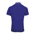 Royal Blue-White - Back - Premier Mens Coolchecker Contrast Pique Polo Shirt