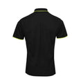 Black-Lime Green - Back - Premier Mens Coolchecker Contrast Pique Polo Shirt