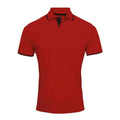 Red-Black - Front - Premier Mens Coolchecker Contrast Pique Polo Shirt