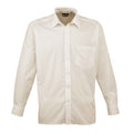 Natural - Front - Premier Mens Poplin Long-Sleeved Shirt