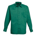 Emerald - Front - Premier Mens Poplin Long-Sleeved Shirt