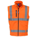 Orange - Front - Yoko Unisex Adult Contrast Softshell Hi-Vis Gilet