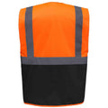 Orange-Black - Back - Yoko Unisex Adult Executive Hi-Vis Waistcoat