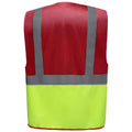 Red-Yellow - Back - Yoko Unisex Adult Executive Hi-Vis Waistcoat