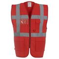 Red - Front - Yoko Unisex Adult Executive Hi-Vis Waistcoat