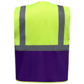 Yellow-Purple - Back - Yoko Unisex Adult Executive Hi-Vis Waistcoat