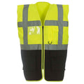 Yellow-Black - Front - Yoko Unisex Adult Executive Hi-Vis Waistcoat