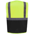 Yellow-Black - Back - Yoko Unisex Adult Executive Hi-Vis Waistcoat