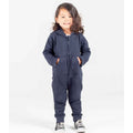 Navy - Side - Larkwood Toddler Fleece All-In-One Nightwear