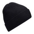 Black - Front - Beechfield Unisex Adult Ribbed Polylana Beanie